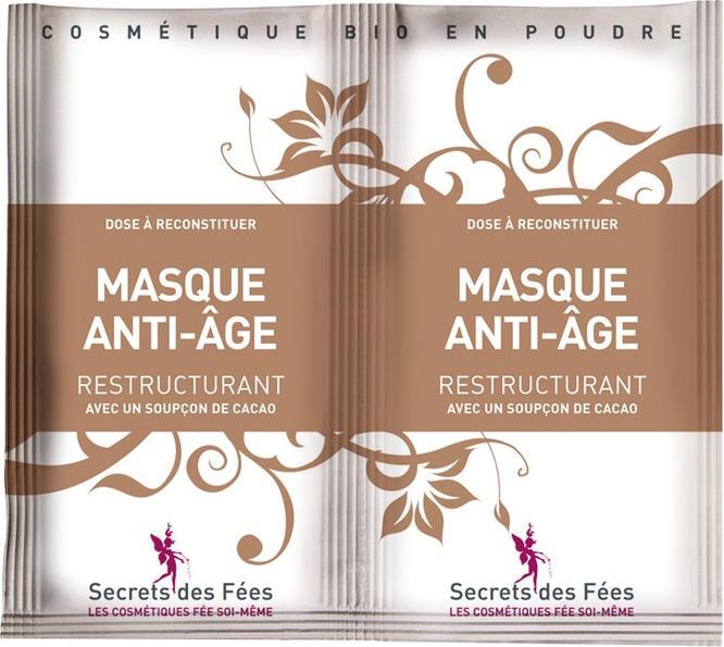 Secrets des Fées Wiederaufbauende BIO-Gesichtsmaske Anti-Age Kakao - 2x4,5g -