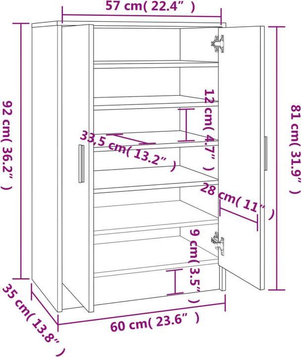Produktbild VidaXL Jakob (35 x 60 x 92 cm)