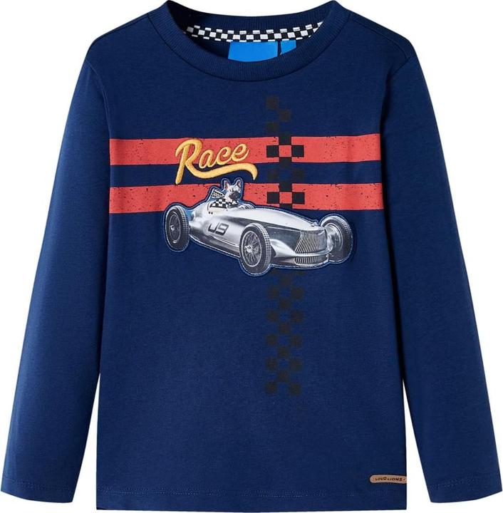 Image du produit VidaXL Tee-shirt manches longues enfant bleu marine 116,Matière : 100 (116)
