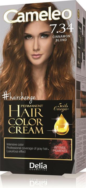 Delia Cosmetics Cameleo HCC Permanent Omega+ Farbe Nr. 7.34 Zimtblond 1op. (7.34 Cinnamon Blonde)