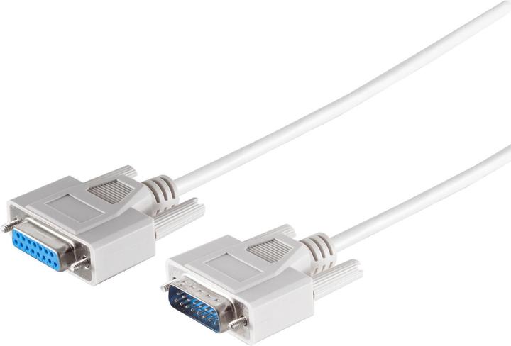 Shiverpeaks 15-pin Sub-D cable, moulded, length: 2.0m, male-female 15-pin Sub-D connector (2 m)