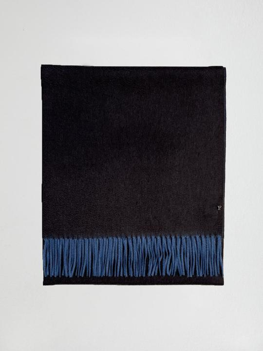Actual product image Furnari 100% CashmereScarf in Dark Brown/Jean Blue