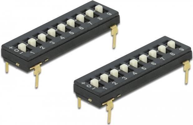 Image du produit Delock Commutateur DIP Tri-State 9 chiffres 2,54mm grille THT verticale noir 2 pièces