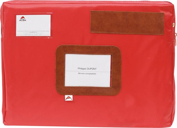 Immagine prodotto Alba Borsa da banca "POCSOU R" con piega elastica, realizzata in nylon, zip rossa, finestra mittente (Scatola da regalo, 1 x)