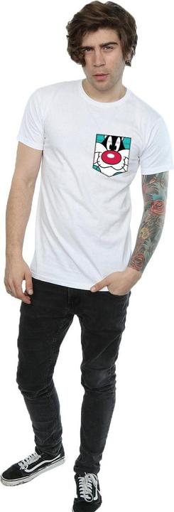Immagine prodotto Looney Tunes Sylvester Face Faux Pocket Maglietta Uomo (3XL)
