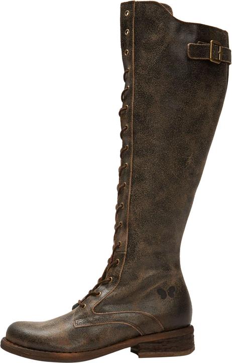 Felmini Gredo A425, der hohe Biker-Schnürstiefel von, ist aus Glattleder mit einem Finish aus Vintag (39)