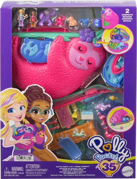 Actual product image Polly Pocket Sloth Family 2-in-1 Purse Compact