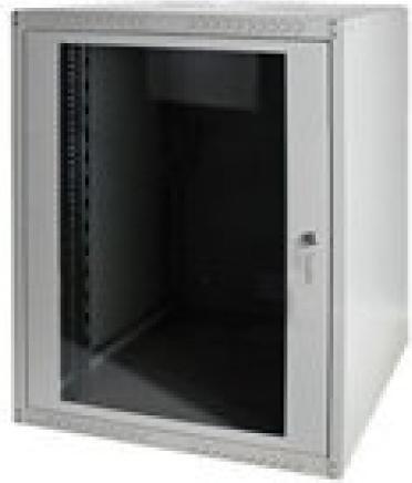 Image du produit Digitus 48,3cm 19inch armoire murale 16HE SoHoline RAL7035 gris H816mmxW600mmxD450mm avec porte en verre (16 HE, Rack 19 pouces)