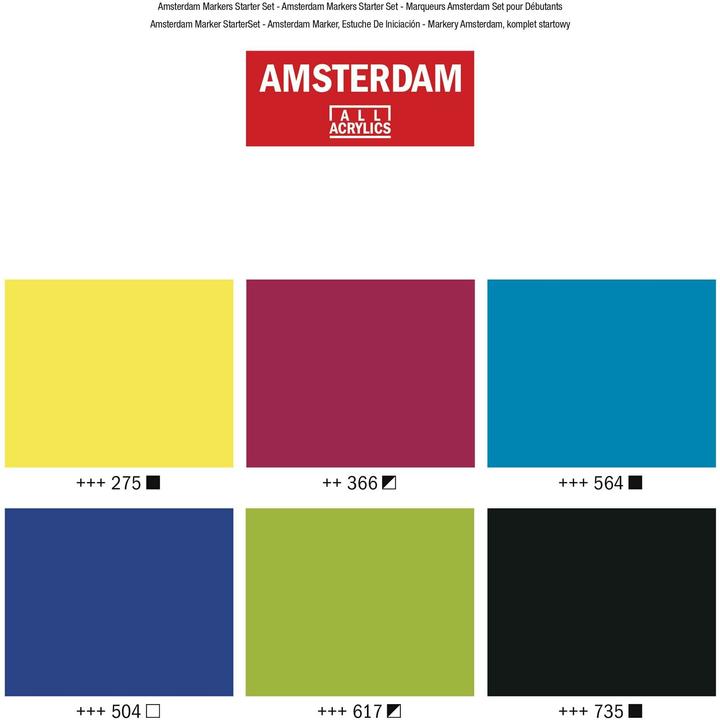 Actual product image Amsterdam Marker Basicset 6 colours (Sorted, 4 mm, 6 x)