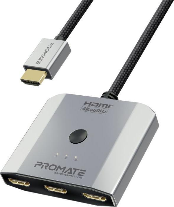 ProMate MediaSwitch-H3 4K 3 in 1 HDMI Splitter