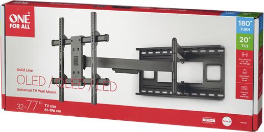 Immagine prodotto One for All Supporto da parete per TV 77 Solid Turn 180 XL WM4453 (Muro, 81", 50 kg)