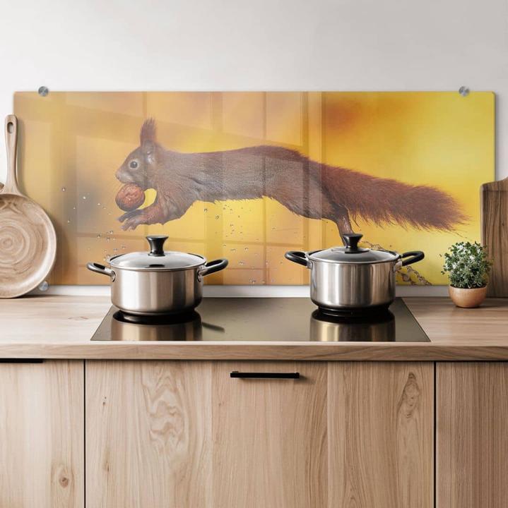 Produktbild Trenddeko van Duijn - Eichhörnchen im Sprung (100 x 40 cm)
