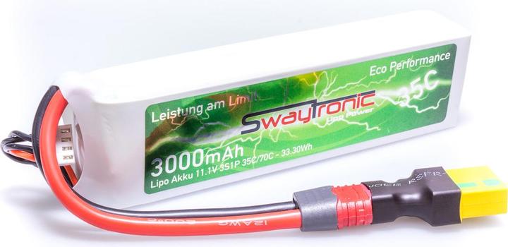 Swaytronic LiPo 3S 11.1V 3000mAh 35C/70C XT90S (11.10 V, 3000 mAh)