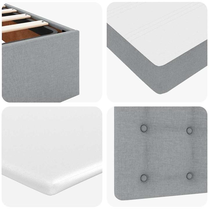 Immagine prodotto VidaXL Ottomana con materasso in tessuto grigio chiaro 100x200 cm (100 x 200 cm)