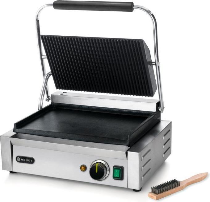 Image du produit Hendi Gril à panini, rainuré en haut, lisse en bas