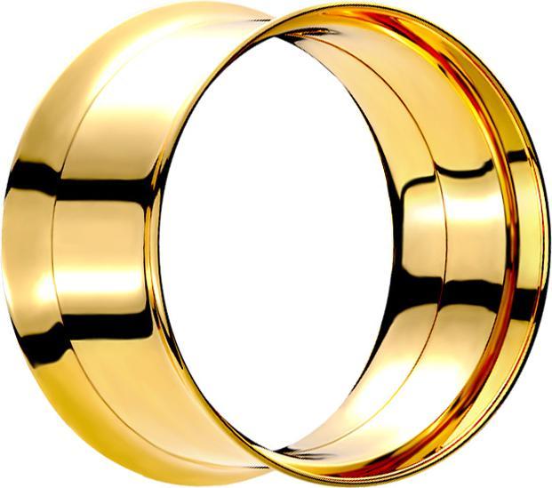 Star Piercing Flared Tunnel vergoldet mit Schraubewinde (ohne Messing, Chirurgenstahl 316L)