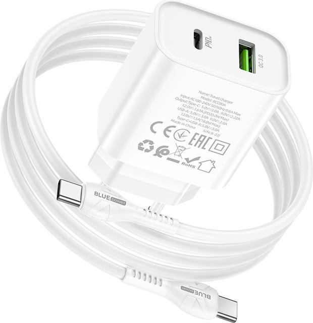 Actual product image Blue Power BCC80A Rapido, PD QC3 20W with USB-C cable (20 W)