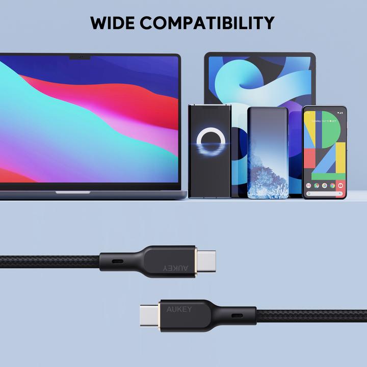 Produktbild Aukey USB-C Cable, 100W, 1m - Black (1 m, 100 W)