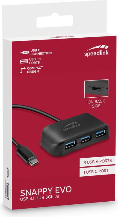 Actual product image Speedlink SNAPPY EVO - USB-C Hub (USB-C, 4 Ports)