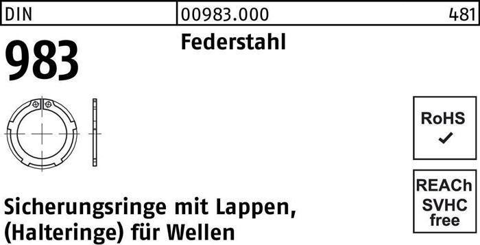 Produktbild Sicherungsring DIN 983 m.Lappen 25 x 1,2 Federstahl