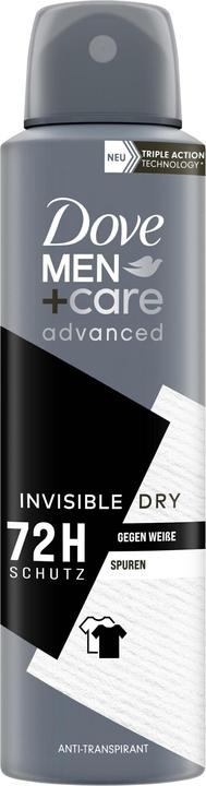 Dove Deodorant Aerosol Spray Men Advanced Invisible Dry 150 ml (Spray, 150 ml)