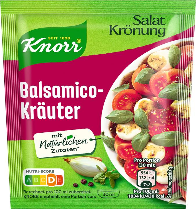Image du produit Knorr Saladkrönung Dressing au vinaigre balsamique et aux herbes 5 packs pour 450 ml (11 g)