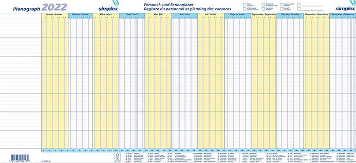 Image du produit Simplex Planograph 2020 40365.20 645x297mm. 10 pièces (Spécial, Français, Allemand)