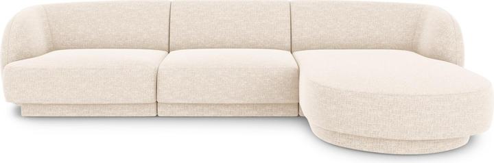 Micadoni Canapé D'Angle Droit, "Miley", 4 Places, 255x156x70Fabriqué en Europe (Canapé d'angle)