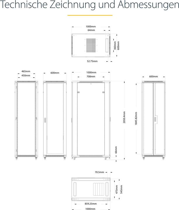 Actual product image StarTech Mount Your Server Or Networking Equipment In This 42u Server Cabinet - 42u Rack (42 RU, 19 inch rack)