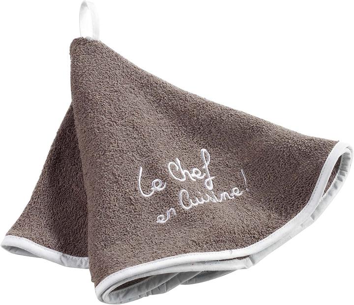 Immagine prodotto Natura Punto Le chef en cuisine asciugamano rotondo da appendere, cotone, marrone e bianco, 60 x 60 cm (60 x 60 cm)