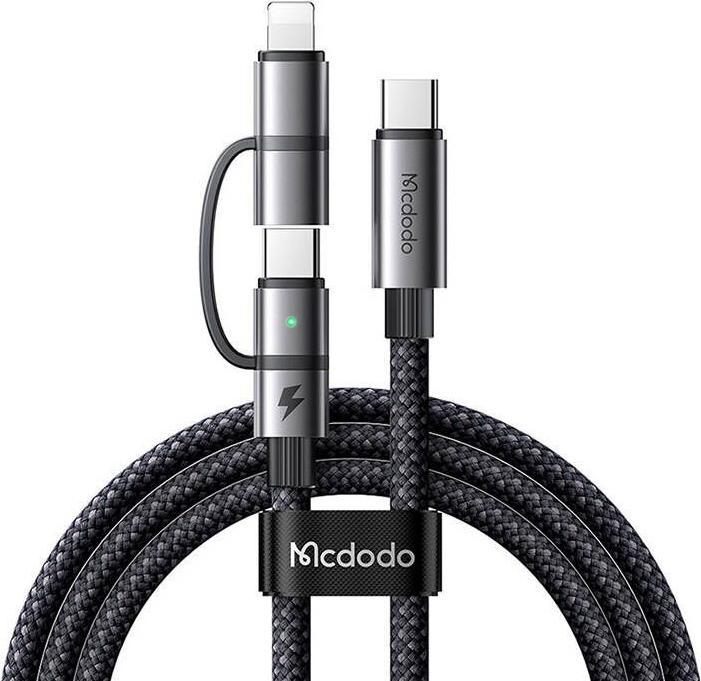 Actual product image Mcdodo 2in1 cable CA-0450 USB-C to USB-C + Lightning, 1.2 m (1.20 m, 100 W)