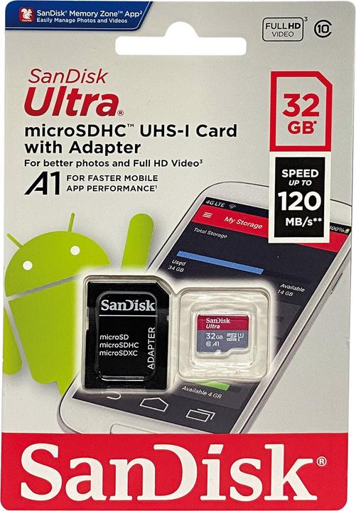 Produktbild SanDisk Ultra (32 GB, microSDHC, U1, UHS-I)