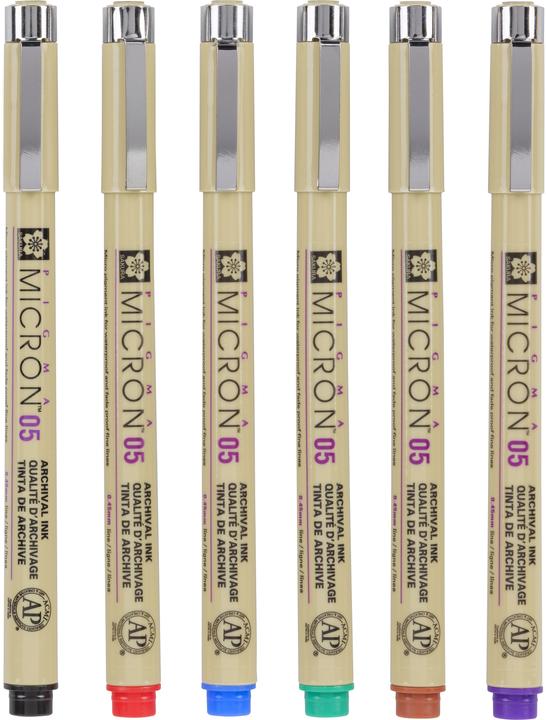 Image du produit Sakura Pigma Micron 05 fineliner set | 6 colours (élémentaire, 6 x)