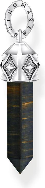 Immagine prodotto Thomas Sabo Ciondolo occhio di tigre blu-oro in forma di cristallo, argento annerito (Annerito, Argento 925)