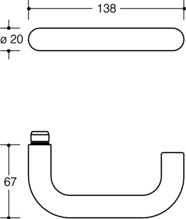 Actual product image Hewi Short plate set 111R01.110 99 Plastic 99 BB rounded lever handle set (Door set)