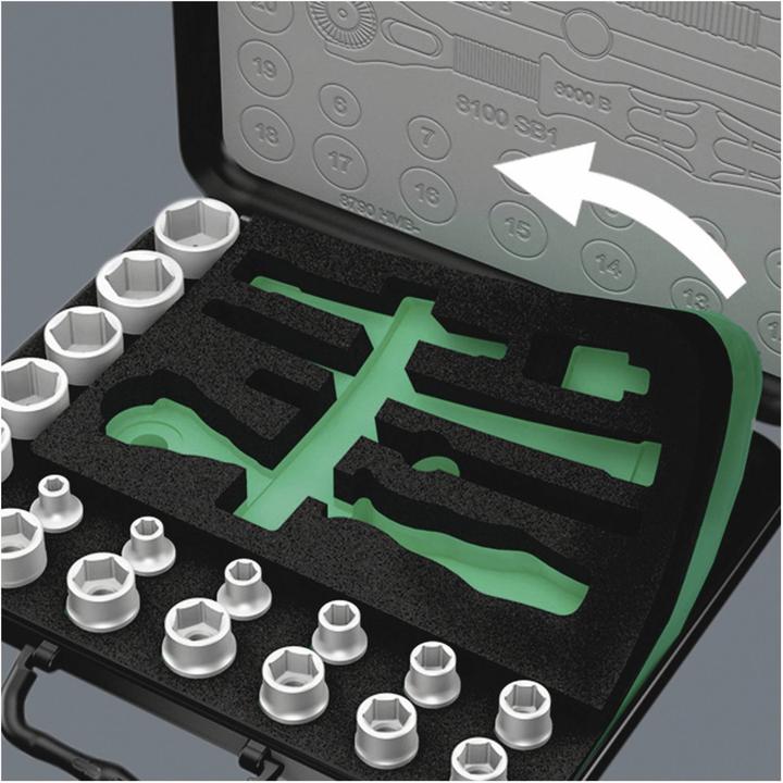 Actual product image Wera 8100 SA 2 Zyklop Speed Ratchet Set (14 mm, 7 mm, 8 mm, 5 mm, 12 mm, 13 mm, 9 mm, 6 mm, 10 mm, 11 mm, 4 mm)