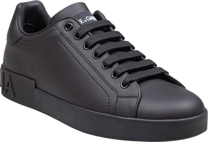 Actual product image Dolce & Gabbana portofino sneakers in black calfskin (42)