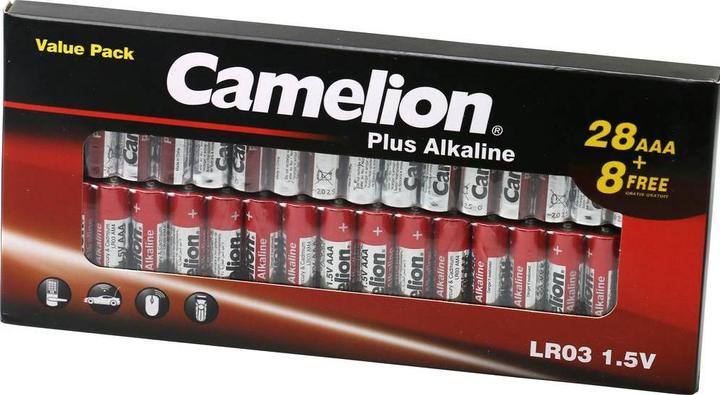 Image du produit Camelion Pile Plus Alkaline LR03 Micro AAA 28+8 pcs. (8 pcs, AAA, 1250 mAh)