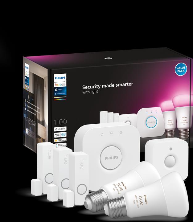 Image du produit Philips Hue Bundle de capteurs Secure (1100 lm, E27)