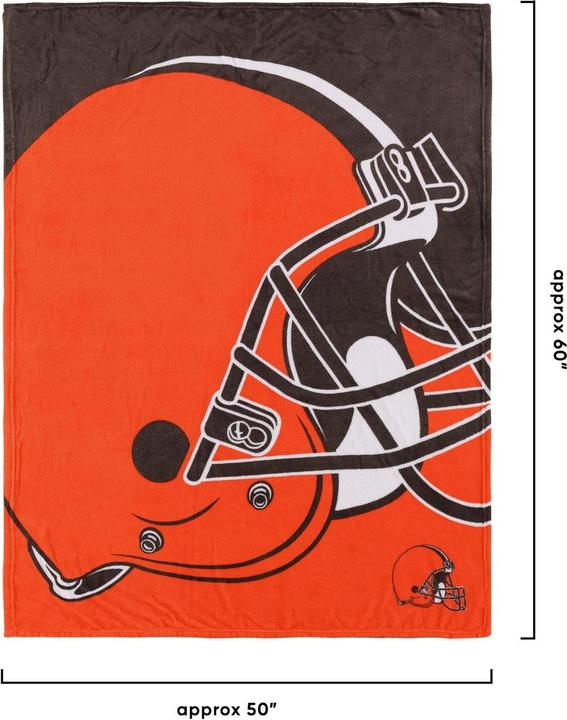 Actual product image Foco Cleveland Browns NFL Supreme Slumber Plush Blanket (150 x 130 cm)