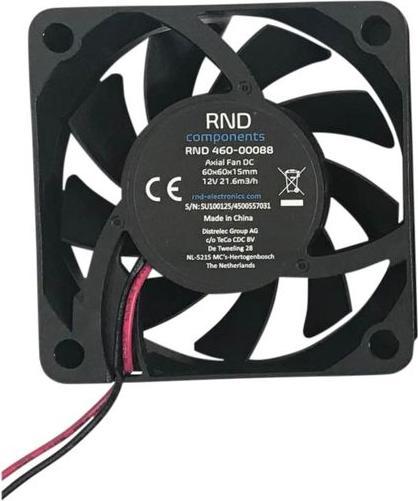 Actual product image RND Components Brushless axial fan DC 60x60x15mm 12V 21.6m³/h IP44 (60 mm)