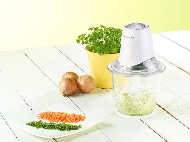Actual product image Rosenstein & Söhne Electric Mini Chopper with 4 Blades & Glass Container (300 W)