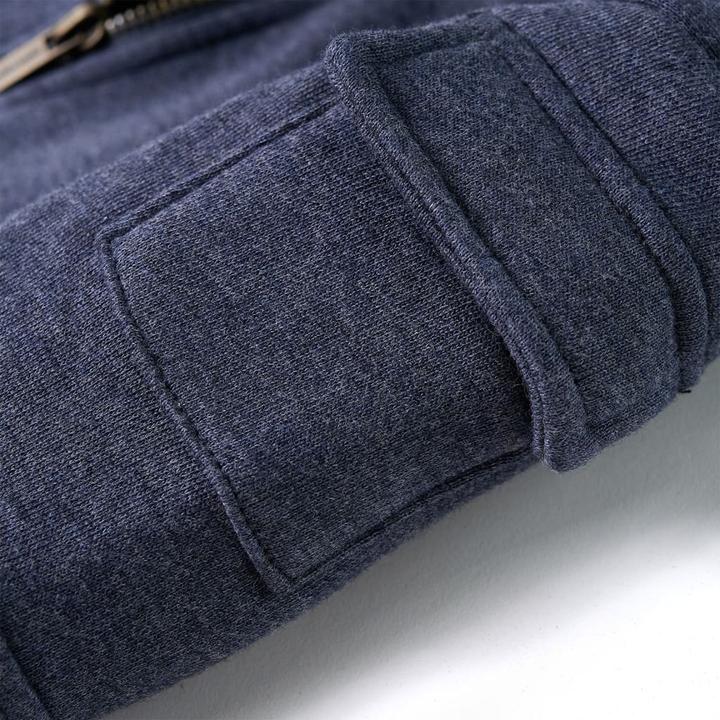 Immagine prodotto VidaXL Felpa con cappuccio per bambini con zip Blu scuro (92)
