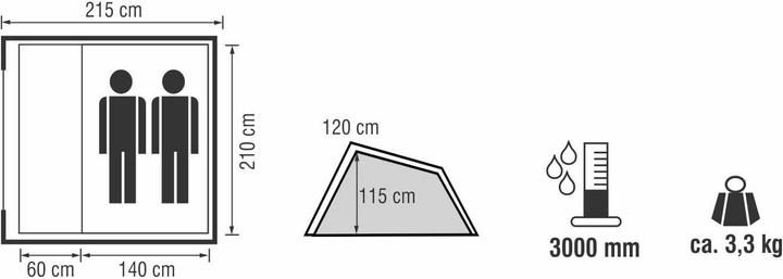 Produktbild Trevolution Rapido 2 (Kuppelzelt, 3.30 kg, 2 Personen)