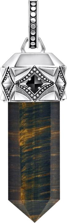 Immagine prodotto Thomas Sabo Ciondolo occhio di tigre blu-oro in forma di cristallo, argento annerito (Annerito, Argento 925)