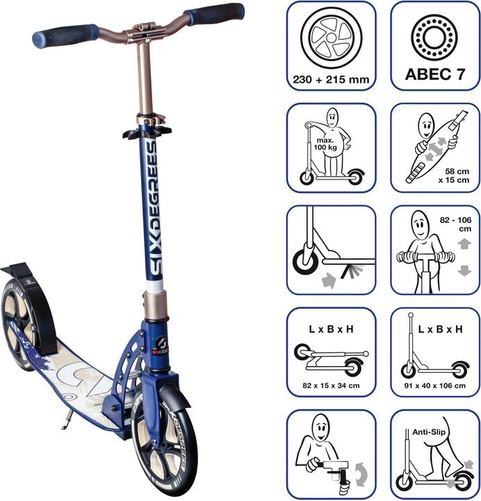 Actual product image Six Degrees Aluminium Scooter 230/215 mm cream