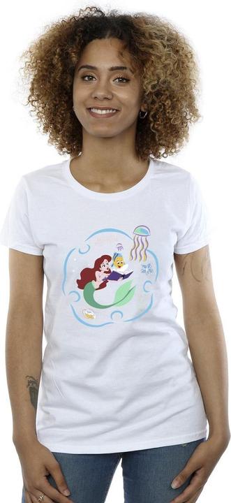 Actual product image Disney Womens/Ladies The Little Mermaid Reading A Book Cotton T-Shirt (XL)