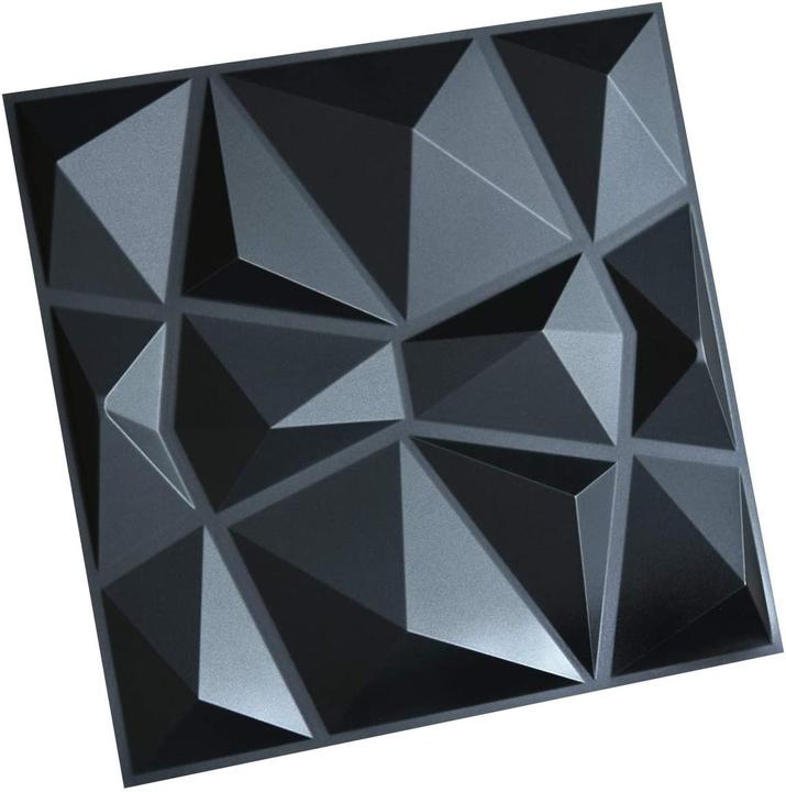 Actual product image Art3d Textured 3D Wall Panels (Black, 12 pcs) (50 x 50 cm)