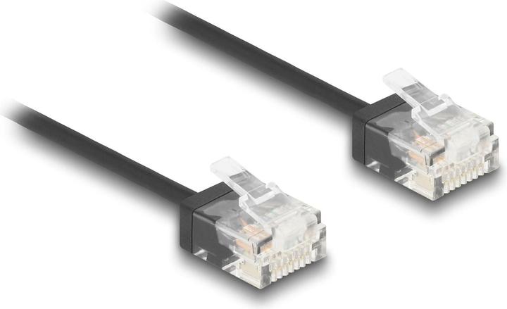 Actual product image Delock RJ45 network cable Cat.6 UTP Ultra Slim 0.5 m black (UTP, CAT6, 0.50 m)