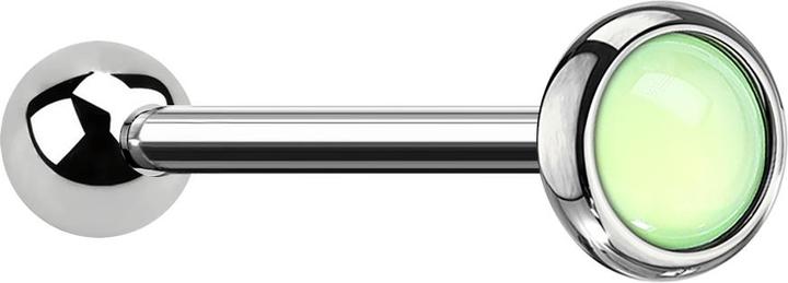 Actual product image Star Piercing Micro Barbell silber mit Epoxidstein grün (Surgical steel 316L, without brass)